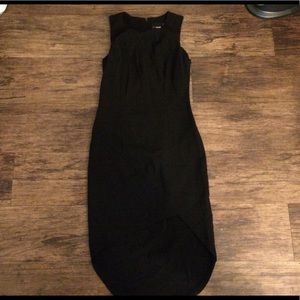 Petite asymmetrical black dress